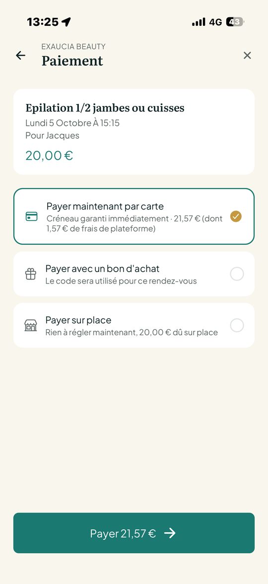 Choisir le mode de paiement
